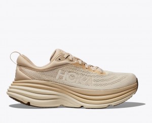 Beige HOKA Bondi 8 Men's Running Shoes | 14NWVGOHE