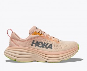 Beige HOKA Bondi 8 Women's Running Shoes | 23YDFCXKG