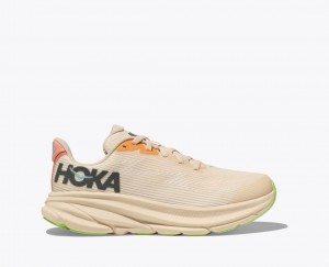 Beige HOKA Clifton 9 Kids' Running Shoes | 67OFWUBHX