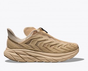 Beige HOKA Project Clifton Women's Sneakers | 67ZEYTVQH