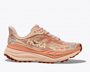 Beige HOKA Stinson 7 Women's Trail Running Shoes | 03RSFQIKP