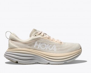 Beige / Grey HOKA Bondi 8 Men's Running Shoes | 62VJATOSC