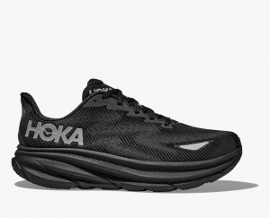 Black HOKA Clifton 9 GTX Men's Running Shoes | 60IMDRCVP