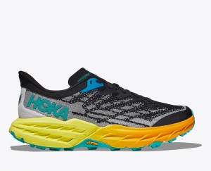 Black / Grey / Orange HOKA Speedgoat 5 Men's Trail Running Shoes | 85IDQLHMB