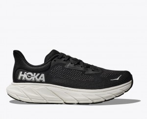 Black / White HOKA Arahi 7 Men's Running Shoes | 24NSDTJOC