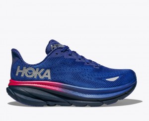 Blue HOKA Clifton 9 GTX Women's Running Shoes | 02GMDUJAK