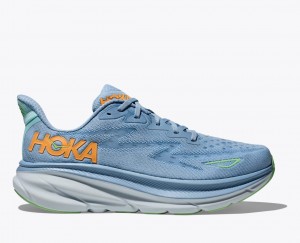 Blue HOKA Clifton 9 Men's Running Shoes | 39WREZJDY