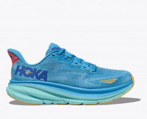 Blue HOKA Clifton 9 Women's Running Shoes | 95OZFITXY