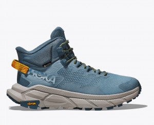 Blue HOKA Trail Code GTX Men's Hiking Boots | 78VSROGIT