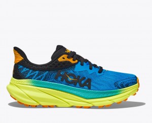 Blue / Black HOKA Challenger 7 Women's Trail Running Shoes | 95MOJUKGS