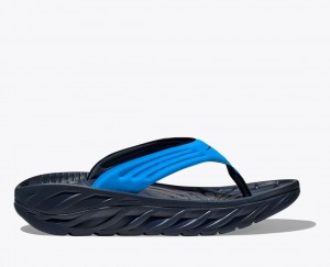 Blue / Black HOKA ORA Recovery Men's Flip Flops | 83HCZSAUM