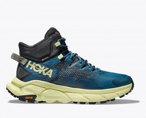 Blue / Black / Light Green HOKA Trail Code GTX Men's Hiking Boots | 32EZASFDQ