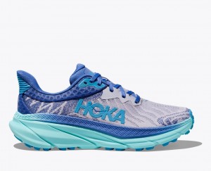 Blue / Grey HOKA Challenger 7 Women's Trail Running Shoes | 40CUXMNEK