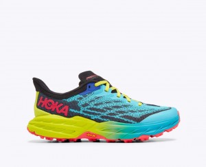 Blue / Navy / Green HOKA Speedgoat 5 Women's Trail Running Shoes | 79HQEDZLS