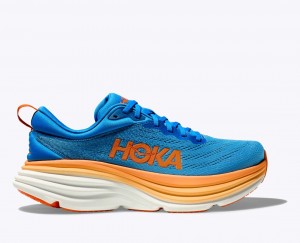 Blue / Orange HOKA Bondi 8 Men's Running Shoes | 06QNEVGTK