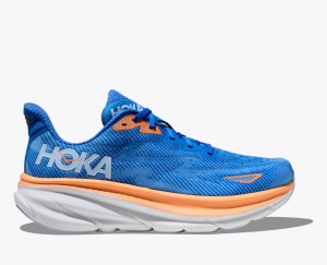 Blue / Orange HOKA Clifton 9 Men's Running Shoes | 28KQSVAWX