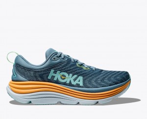 Blue / Orange HOKA Gaviota 5 Men's Running Shoes | 56KOLWPHM