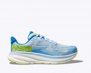 Blue / White HOKA Clifton 9 Kids' Running Shoes | 78WEGQFIC