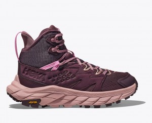 Burgundy HOKA Anacapa Breeze Mid Women's Hiking Boots | 92WETZPHJ