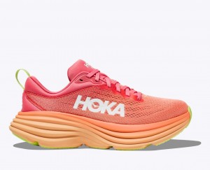 Coral HOKA Bondi 8 Women's Running Shoes | 21OGTBFRN