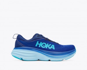 Dark Blue / Light Blue HOKA Bondi 8 Men's Running Shoes | 85MOIDVLS