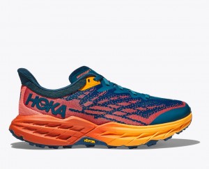 Dark Blue / Orange HOKA Speedgoat 5 Women's Trail Running Shoes | 97IBAHCWK