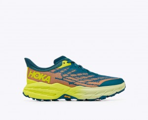 Dark Green / Orange HOKA Speedgoat 5 Men's Trail Running Shoes | 21KJYQZCH