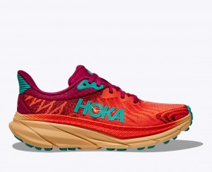 Dark Orange / Red HOKA Challenger 7 Men's Trail Running Shoes | 09NSXKJWG