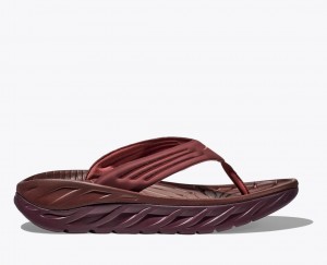 Dark Red HOKA ORA Recovery Men's Flip Flops | 57USQKGYI