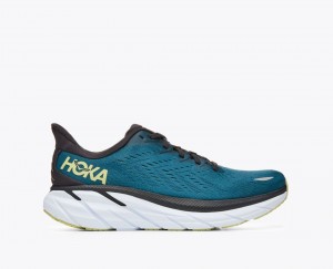 Dark Turquoise / Black HOKA Clifton 8 Men's Running Shoes | 75ZANFHCX