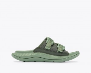 Green HOKA Ora Luxe Men's Slide | 60KNZIOQM