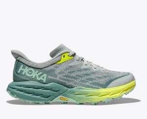 Green / Grey HOKA Speedgoat 5 Women's Trail Running Shoes | 32DBJOTUL