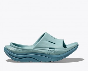 Grey Blue HOKA Ora Recovery 3 Women's Slide | 24ZFKDHTX