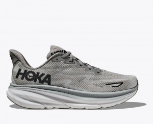 Grey HOKA Clifton 9 Men's Running Shoes | 12PBQWVGL