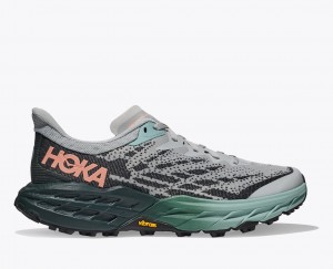 Grey / Black HOKA Speedgoat 5 Women's Trail Running Shoes | 57TFESBLU