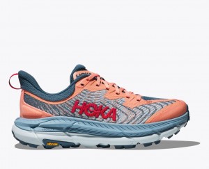 Grey / Coral HOKA Mafate Speed 4 Women's Trail Running Shoes | 69DJUNORP