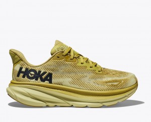 Khaki HOKA Clifton 9 Women's Running Shoes | 70LZFWMUK