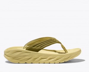 Khaki HOKA ORA Recovery Men's Flip Flops | 70RQUBTVY