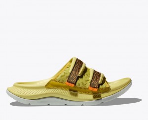 Khaki / Brown HOKA Ora Luxe Men's Slide | 05WUCPTOH