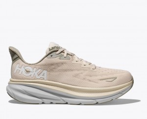 Light Beige HOKA Clifton 9 Men's Running Shoes | 95OVDFGBZ