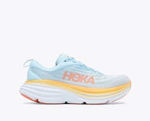 Light Blue HOKA Bondi 8 Women's Running Shoes | 65QZPAIGR