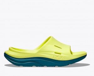 Light Green / Dark Green HOKA Ora Recovery 3 Women's Slide | 86JYKHNBS