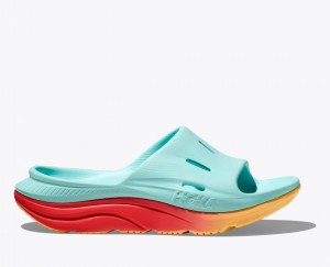 Light Turquoise / Orange HOKA Ora Recovery 3 Women's Slide | 76AWDKMUR