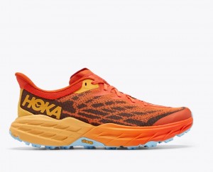 Orange / Dark Brown HOKA Speedgoat 5 Men's Trail Running Shoes | 32HUGYOQL