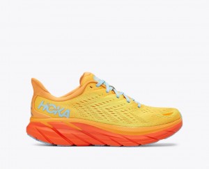 Orange / Yellow HOKA Clifton 8 Men's Running Shoes | 92FROMEVC