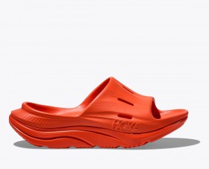 Red HOKA Ora Recovery 3 Men's Slide | 12VWALDXJ