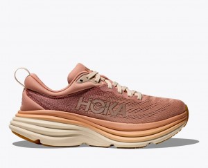 Rose Gold HOKA Bondi 8 Women's Running Shoes | 26CDTJRKU