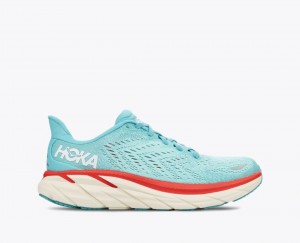 Turquoise HOKA Clifton 8 Women's Running Shoes | 71TYBSGXK