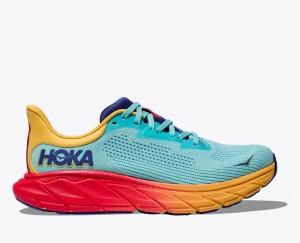 Turquoise / Orange HOKA Arahi 7 Women's Running Shoes | 01NLUIHQF