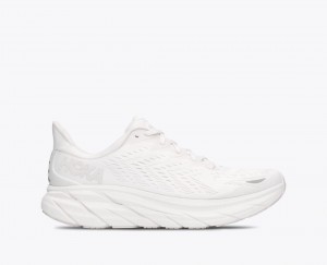 White HOKA Clifton 8 Men's Running Shoes | 97HRSPOEZ